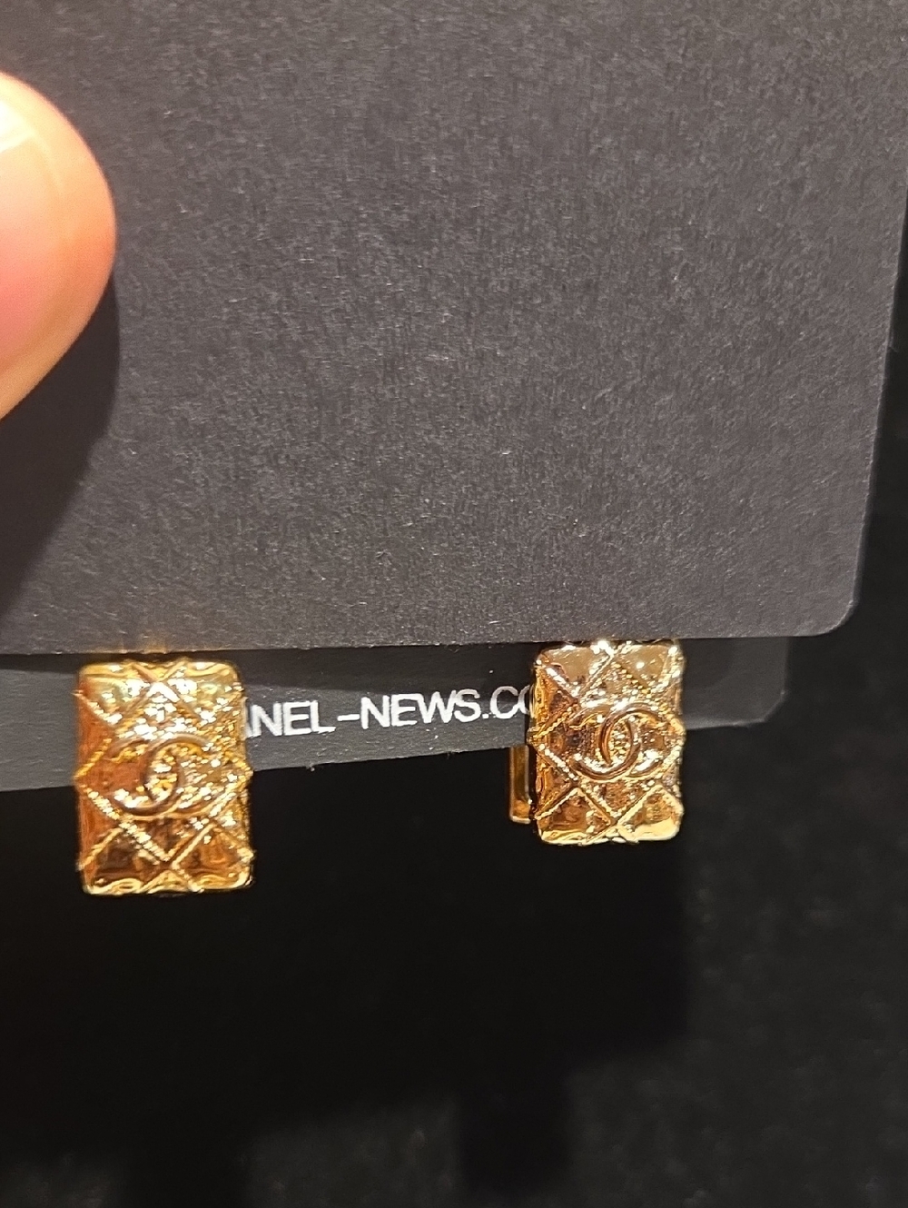 Gold Design Inspired Quilted Huggie Earrings
